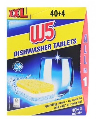 Таблетки для мытья посуды в посудомоечной машине W5 40+4 шт 4554548647 фото