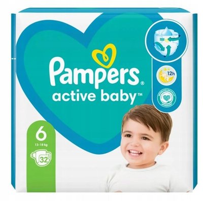 Подгузники Pampers Active Baby 6 (13-18 кг) 32 шт 310032 фото